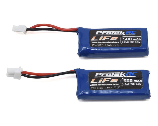 PTK-5182, ProTek RC 2x1S Sport Race 15C Stick LiFe Battery (3.3V/500mAh) (Kyosho Mini-Z)