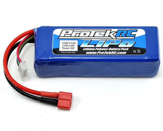 PTK-5186, ProTek RC 4S LiPo 20C Battery Pack (14.8V/2100mAh) (Starter Box)