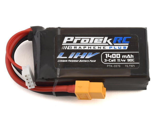 PTK-5570, ProTek RC 3S 90C Si-Graphene + HV LiPo Battery w/XT60 Connector (11.4V/1400mAh)