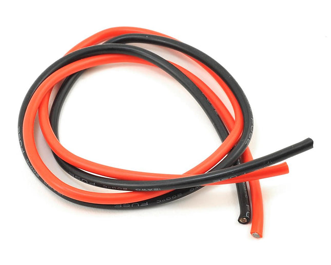 PTK-5614, ProTek RC 12AWG Red & Black Silicone Wire (2ft/610mm)