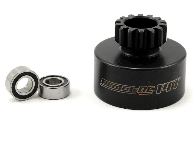 PTK-7051, ProTek RC Hardened Clutch Bell w/Bearings (14T) (Mugen/OFNA Style)