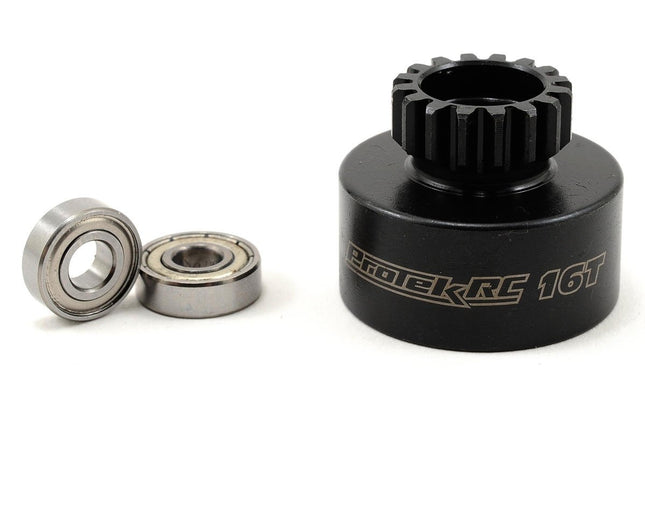 PTK-7053, ProTek RC Hardened Clutch Bell w/Bearings (16T) (Mugen/OFNA Style)