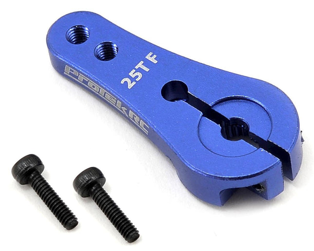 PTK-7800, ProTek RC 4mm Aluminum Long Clamping Servo Horn (Blue) (25T)