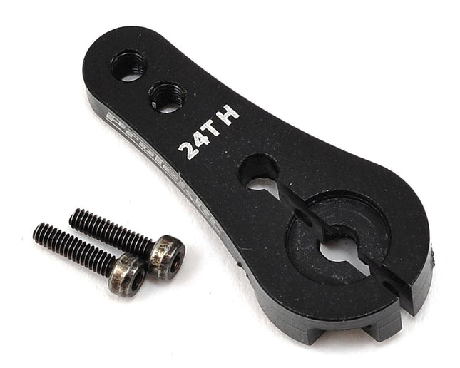 PTK-7802-BK, ProTek RC 4mm Aluminum Long Clamping Servo Horn (Black) (24T-Hitec)