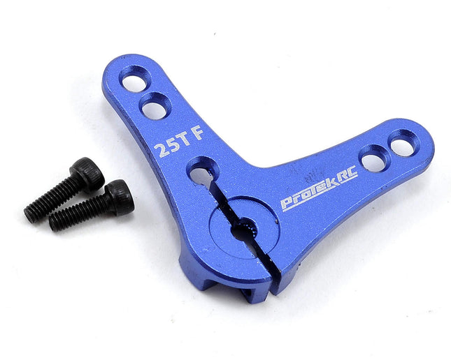 PTK-7814, ProTek RC Aluminum L-Shaped Clamping Servo Horn (Blue) (25T)