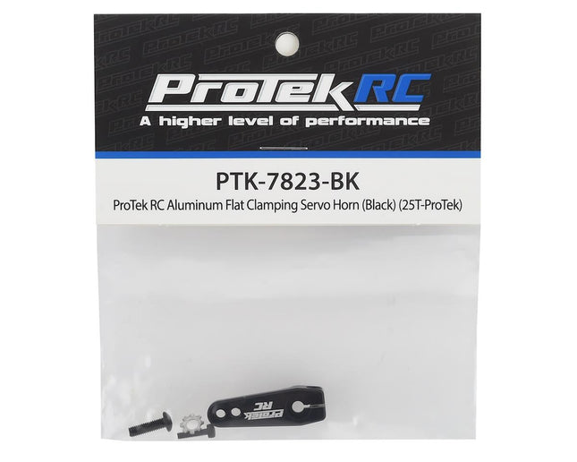 PTK-7823-BK, ProTek RC Aluminum Flat Clamping Servo Horn (Black) (25T-ProTek)
