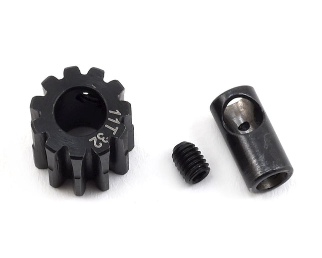 PTK-8054, ProTek RC Steel 32P Pinion Gear w/3.17mm Reducer Sleeve (Mod .8) (5mm Bore) (11T)