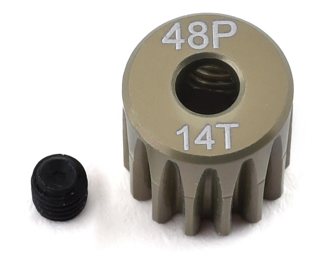 PTK-8601, ProTek RC 48P Lightweight Hard Anodized Aluminum Pinion Gear (3.17mm Bore) (14T)