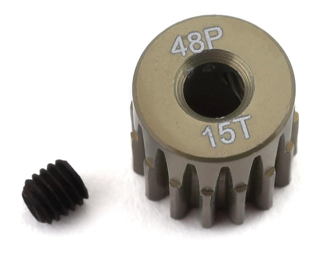 PTK-8602, ProTek RC 48P Lightweight Hard Anodized Aluminum Pinion Gear (3.17mm Bore) (15T)