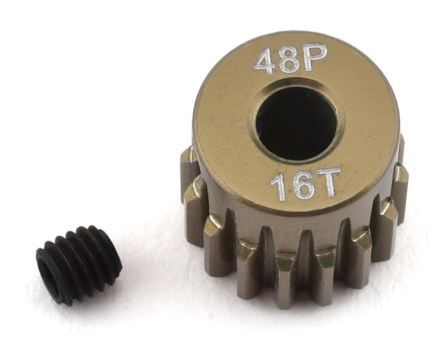 PTK-8603, ProTek RC 48P Lightweight Hard Anodized Aluminum Pinion Gear (3.17mm Bore) (16T)