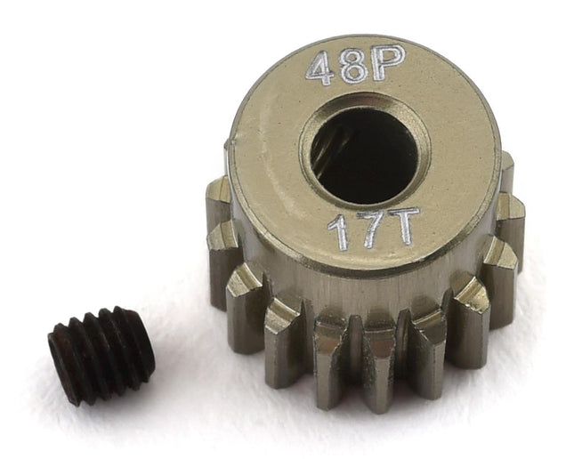 PTK-8604, ProTek RC 48P Lightweight Hard Anodized Aluminum Pinion Gear (3.17mm Bore) (17T)