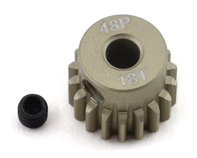 PTK-8605, ProTek RC 48P Lightweight Hard Anodized Aluminum Pinion Gear (3.17mm Bore) (18T)