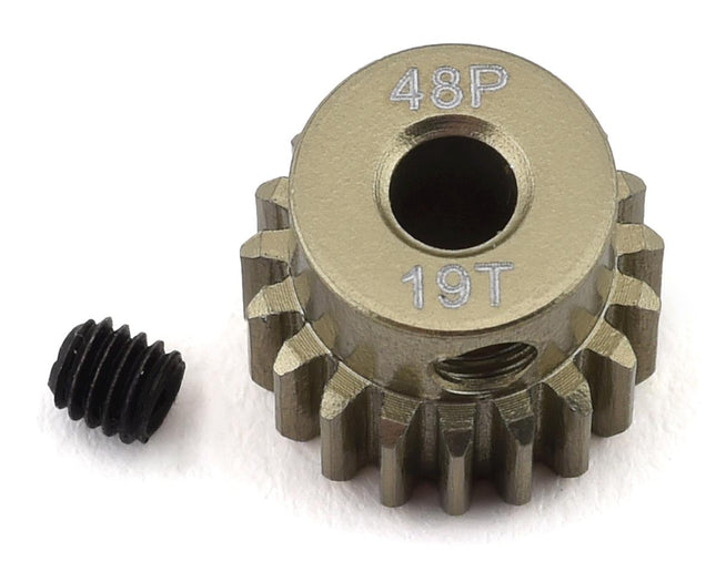 PTK-8606, ProTek RC 48P Lightweight Hard Anodized Aluminum Pinion Gear (3.17mm Bore) (19T)