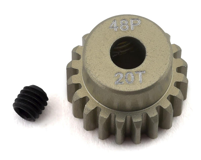 PTK-8607, ProTek RC 48P Lightweight Hard Anodized Aluminum Pinion Gear (3.17mm Bore) (20T)