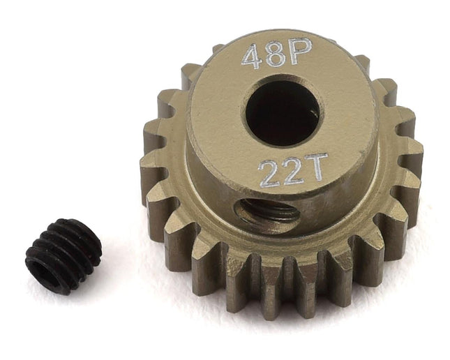 PTK-8609, ProTek RC 48P Lightweight Hard Anodized Aluminum Pinion Gear (3.17mm Bore) (22T)