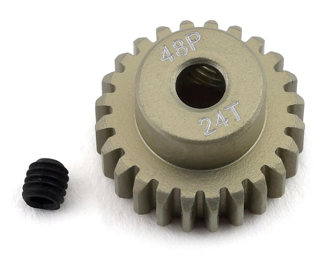 PTK-8611, ProTek RC 48P Lightweight Hard Anodized Aluminum Pinion Gear (3.17mm Bore) (24T)