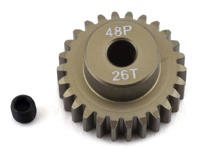 PTK-8613, ProTek RC 48P Lightweight Hard Anodized Aluminum Pinion Gear (3.17mm Bore) (26T)