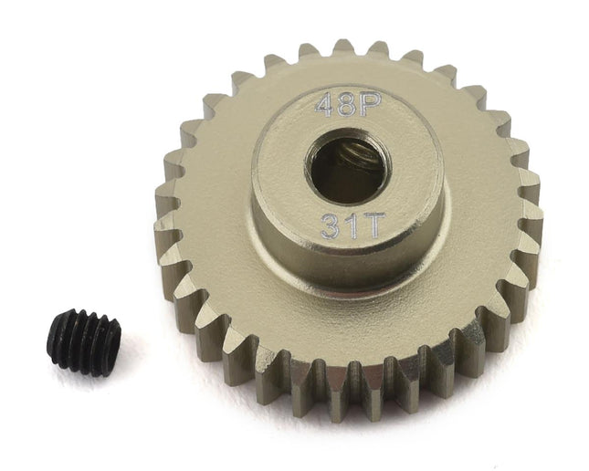 PTK-8618, ProTek RC 48P Lightweight Hard Anodized Aluminum Pinion Gear (3.17mm Bore) (31T)