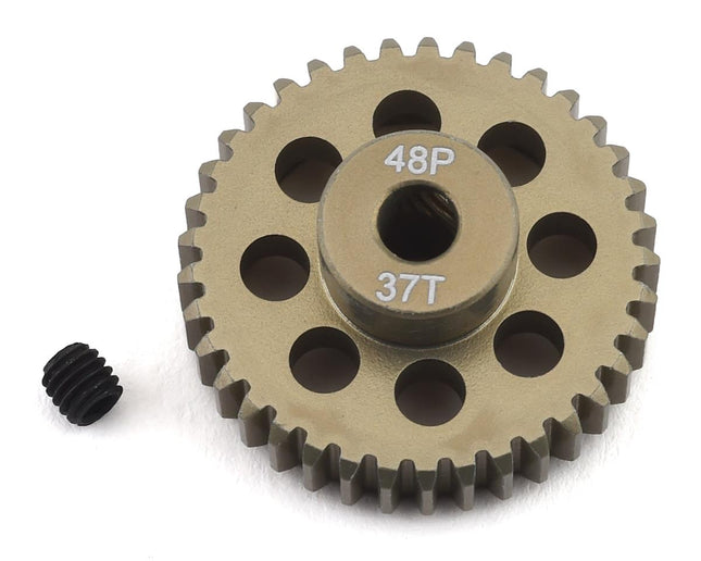 PTK-8624, ProTek RC 48P Lightweight Hard Anodized Aluminum Pinion Gear (3.17mm Bore) (37T)