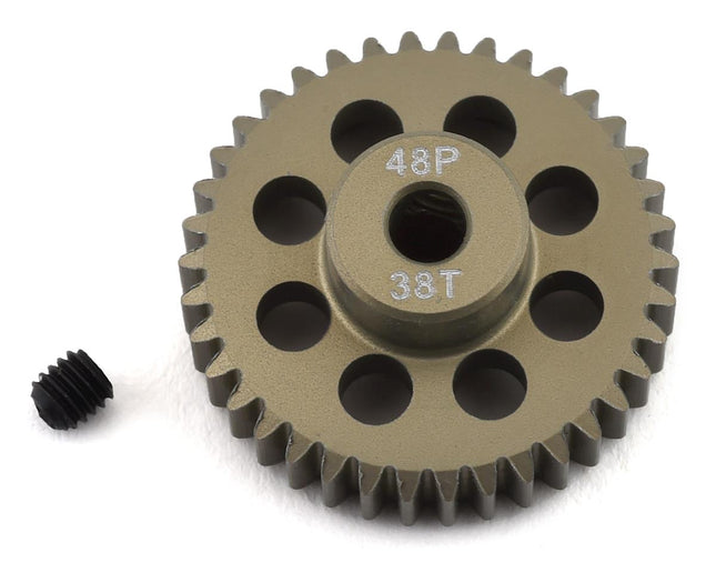 PTK-8625, ProTek RC 48P Lightweight Hard Anodized Aluminum Pinion Gear (3.17mm Bore) (38T)