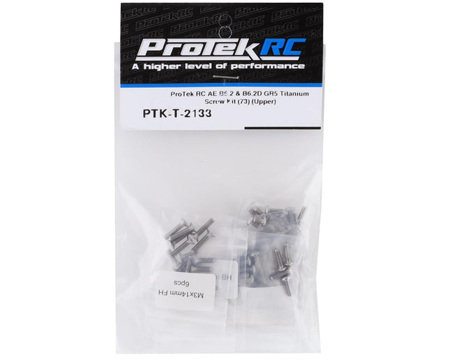 PTK-T-2133, ProTek RC AE B6.2/B6.2D "Grade 5" Titanium Screw Kit (73) (Upper)