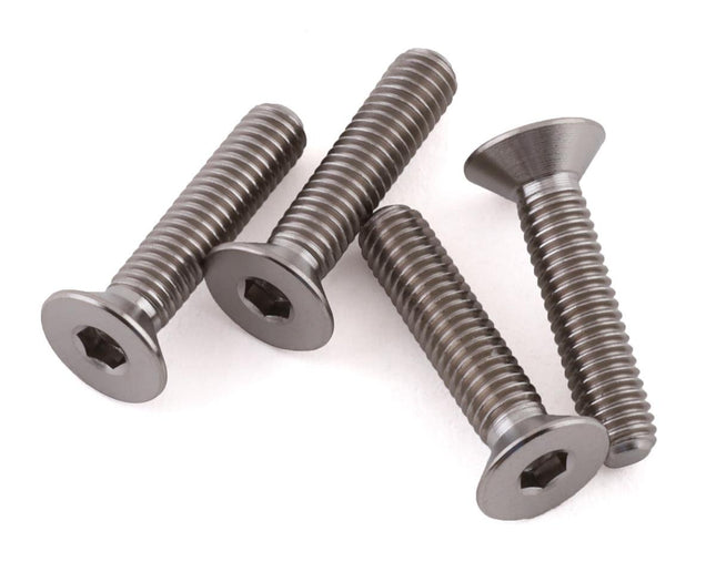 PTK-T-5088, ProTek RC 3x14mm "Grade 5" Titanium Flat Head Hex Screw (4)