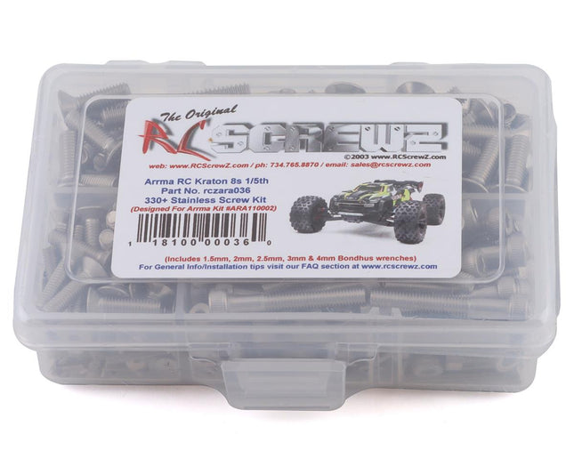 RCZARA036, RC Screwz Arrma Kraton 8S Stainless Steel Screw Kit