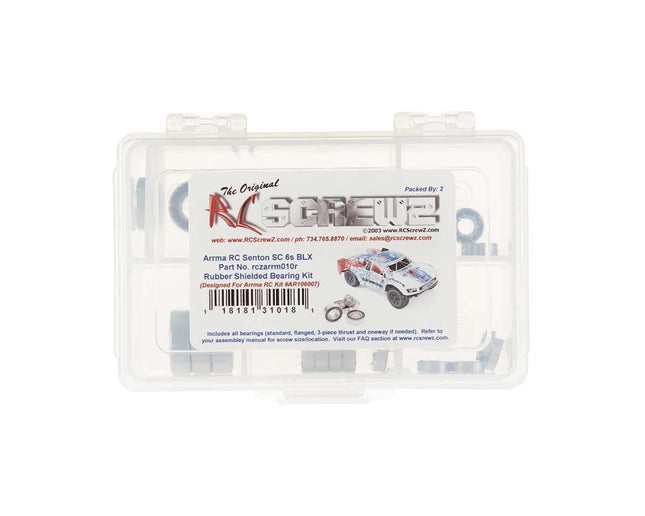 RCZARRM010R, RC Screwz Rubber Shielded Bearing Kit Senton SC 6S