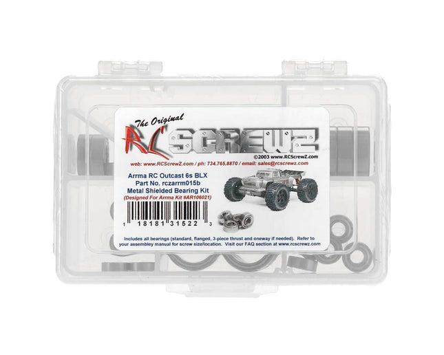 RCZARRM015B, RC Screwz Metal Shielded Bearing Kit ARA Outcast 6s BLX