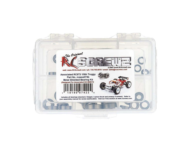 RCZASS074B, RC Screwz Metal Shielded Bearing Kit ASC RC8 T3 Team