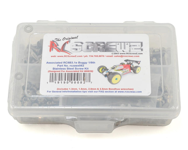 RCZASS082, RC Screwz Associated RC8B3.1e Stainless Steel Screw Kit