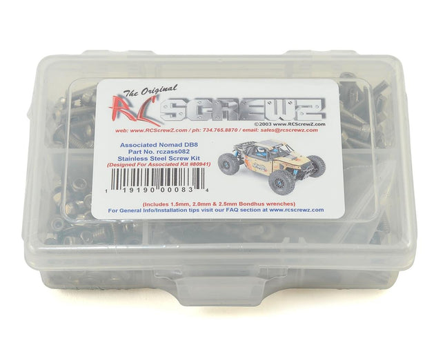 RCZASS083, RC Screwz Team Associated Nomad DB8 Stainless Steel Screw Kit