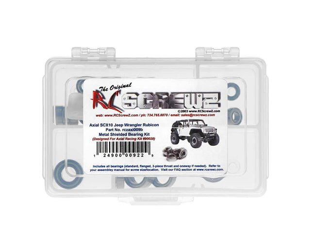 RCZAXI009B, RC Screwz Metal Shielded Bearing Kit SCX10 Jeep Rubicon