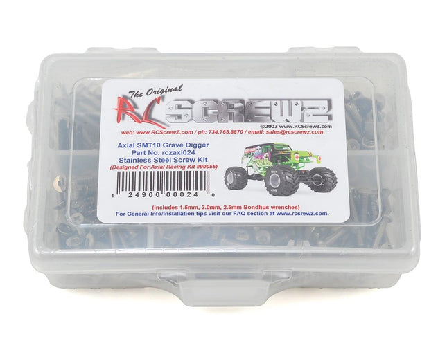 RCZAXI024, RC Screwz Axial SMT10 Grave Digger Stainless Steel Screw Kit