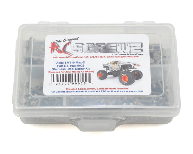 RCZAXI025, RC Screwz Axial SMT10 Max-D Stainless Screw Kit