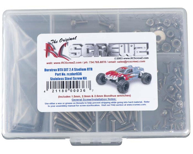 RCZDUR036, RC Screwz SS Screw Kit DTX Evader EXT2.4