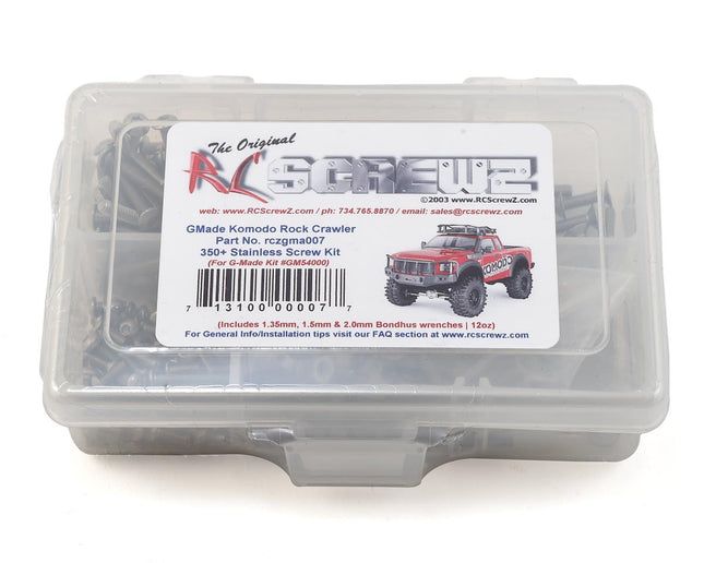 RCZGMA007, RC Screwz GMade Komodo Stainless Steel Screw Kit