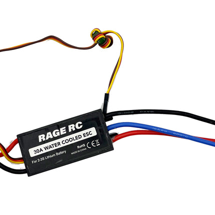 RGRB1435, 30A Water-Cooled Brushless ESC with Reverse & XT60 Connector; Black Marlin EX Brushless