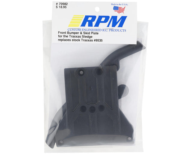 RPM70982, RPM Traxxas Sledge Front Bumper & Skid Plate (Black)