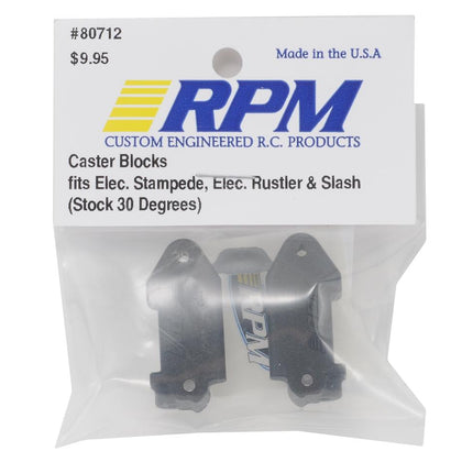 RPM80712, Caster Blocks, for Traxxas Electric Slash, Stampede, Rustler, Nitro Slash, Black