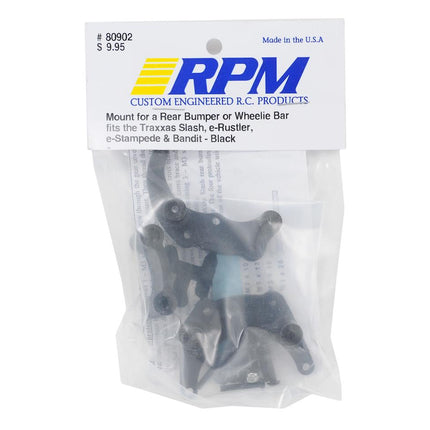 RPM80902, RPM Bumper Mount (Black) (Rustler, Stampede, Bandit, Slash)