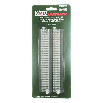 Kato N 20-458 Unitrack Double Track Plate Girder Bridge with Track Black (7 5/16) 186mm - Caloosa Trains And Hobbies