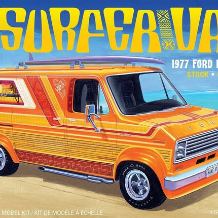 Skill 2 Model Kit 1977 Ford Econoline Surfer Van with Two Surfboards 2-in-1 Kit 1/25 Scale Model by AMT AMT1229 M