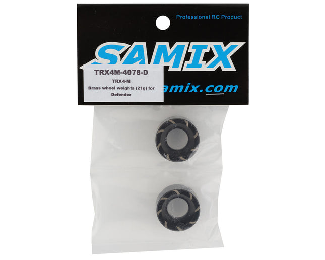SAMTRX4M-4078-D, Samix Traxxas TRX-4M Defender Brass Wheel Weights (Black) (2) (21g)