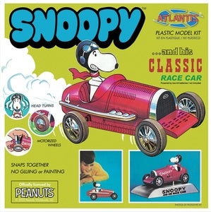 AANM6894, Snoopy and his Classic Race Car Motorized Snap Together Plastic Model Kit