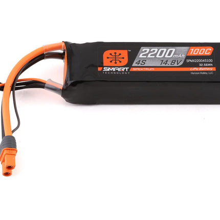 SPMX22004S100, Spektrum RC 4S Smart 100C LiPo Battery w/IC3 Connector (14.8V/2200mAh)