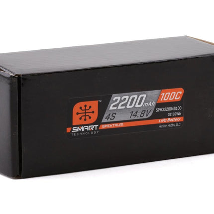 SPMX22004S100, Spektrum RC 4S Smart 100C LiPo Battery w/IC3 Connector (14.8V/2200mAh)