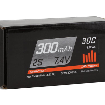 SPMX3002S30, Spektrum RC 2S 30C LiPo Battery Pack w/PH Connector (7.4V/300mAh)