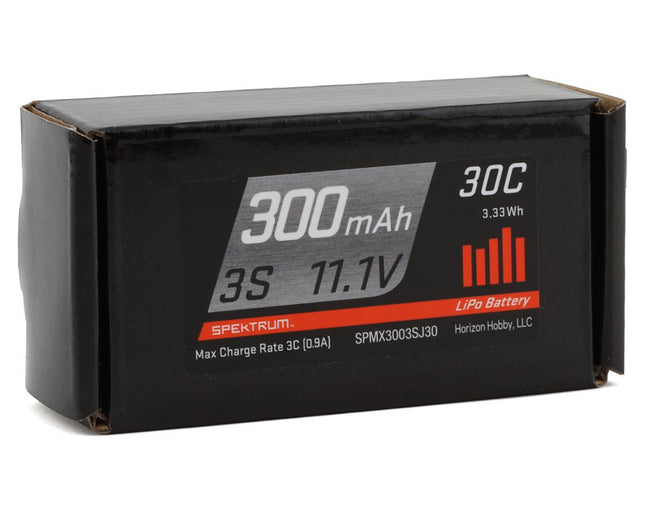 SPMX3003SJ30, Spektrum RC 3S 30C LiPo Battery Pack w/JST Connector (11.1V/300mAh)