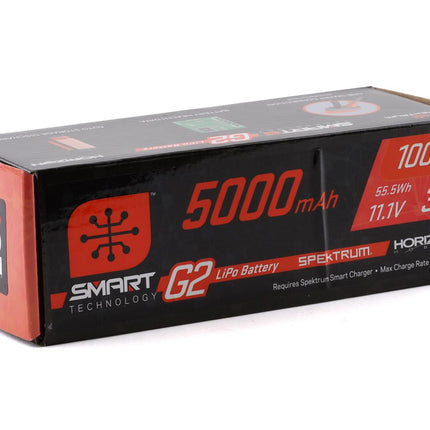 SPMX53S100H5, Spektrum RC 3S Smart G2 LiPo 100C Battery Pack (11.1V/5000mAh) w/IC5 Connector